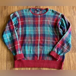 Vintage 90’s Polo Ralph Lauren Plaid Sweater
